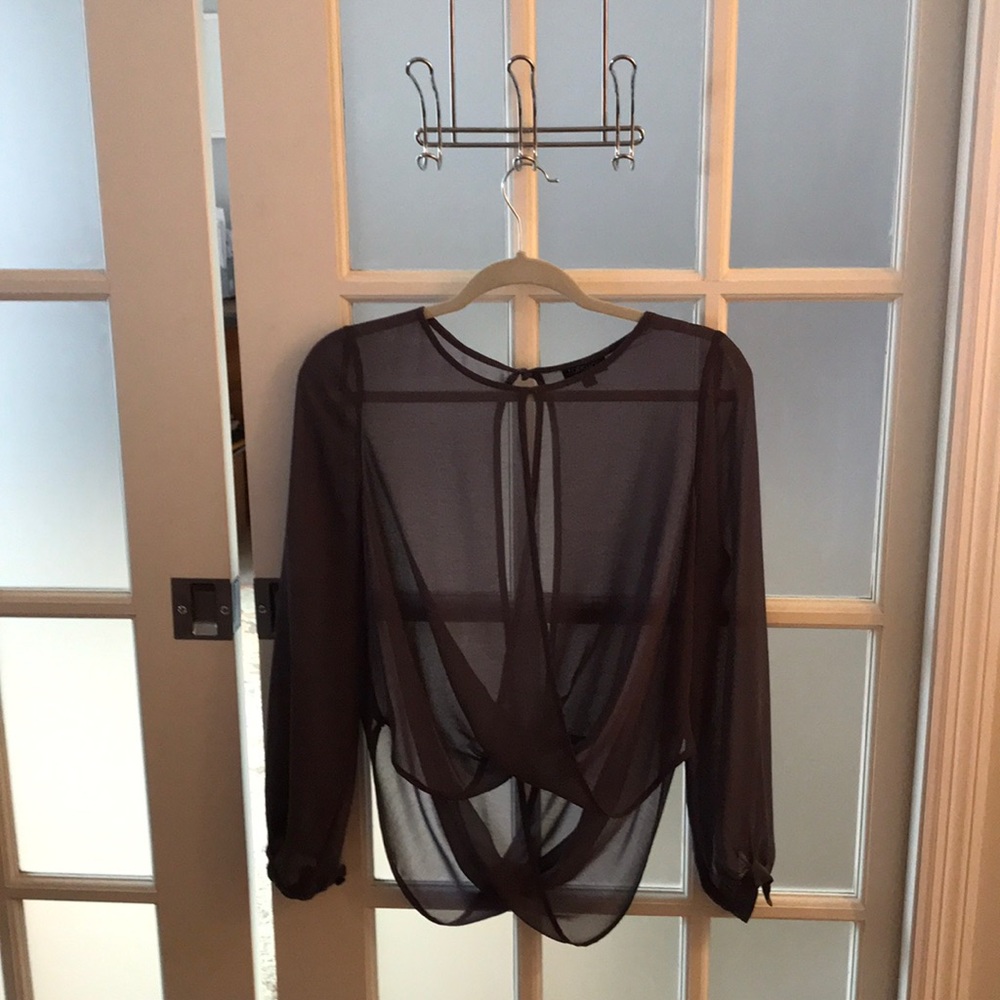 Top shop plum draped blouse